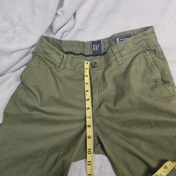 GAP Women's Pants Relaxed Girlfriend Cuffed Ankle Twill Pants Clover Green Sz 6 - Picture 6 of 7